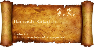 Harrach Katalin névjegykártya